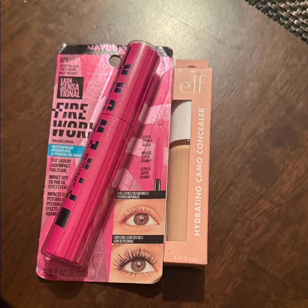 Maybelline Pink Mascara and e.l.f. Concealer Set